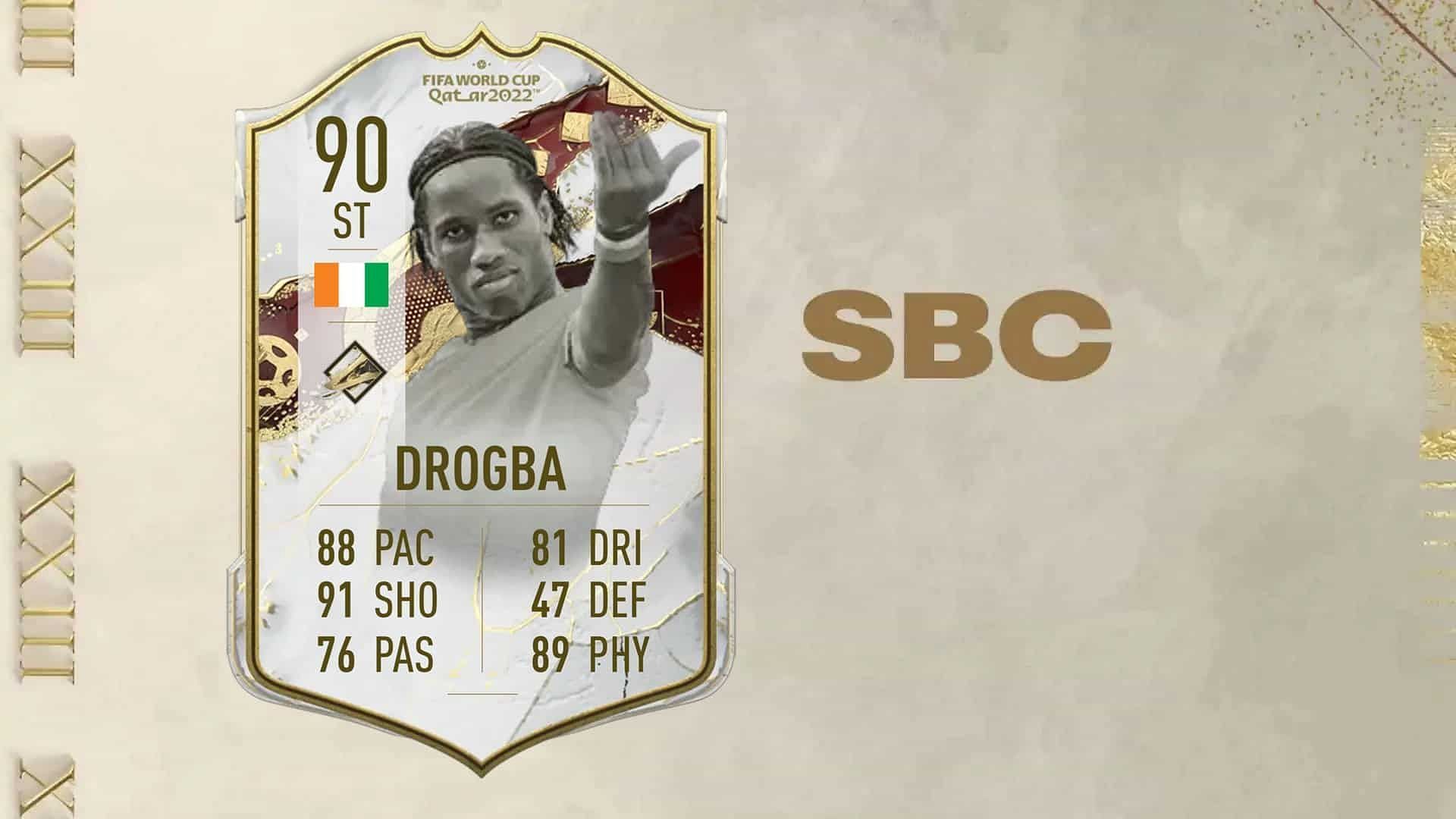 Didier Drogba World Cup Icon SBC: FIFA 23 Didier Drogba World Cup Icon SBC