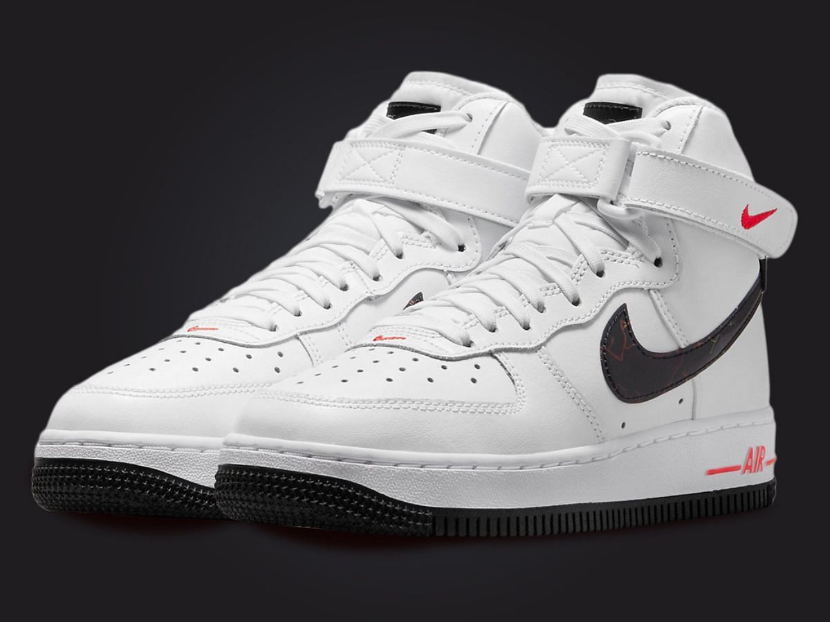 Por favor mira Espectáculo Sueño áspero Nike Air Force 1 High "White Black Bright Crimson" shoes: Price and more  details explored