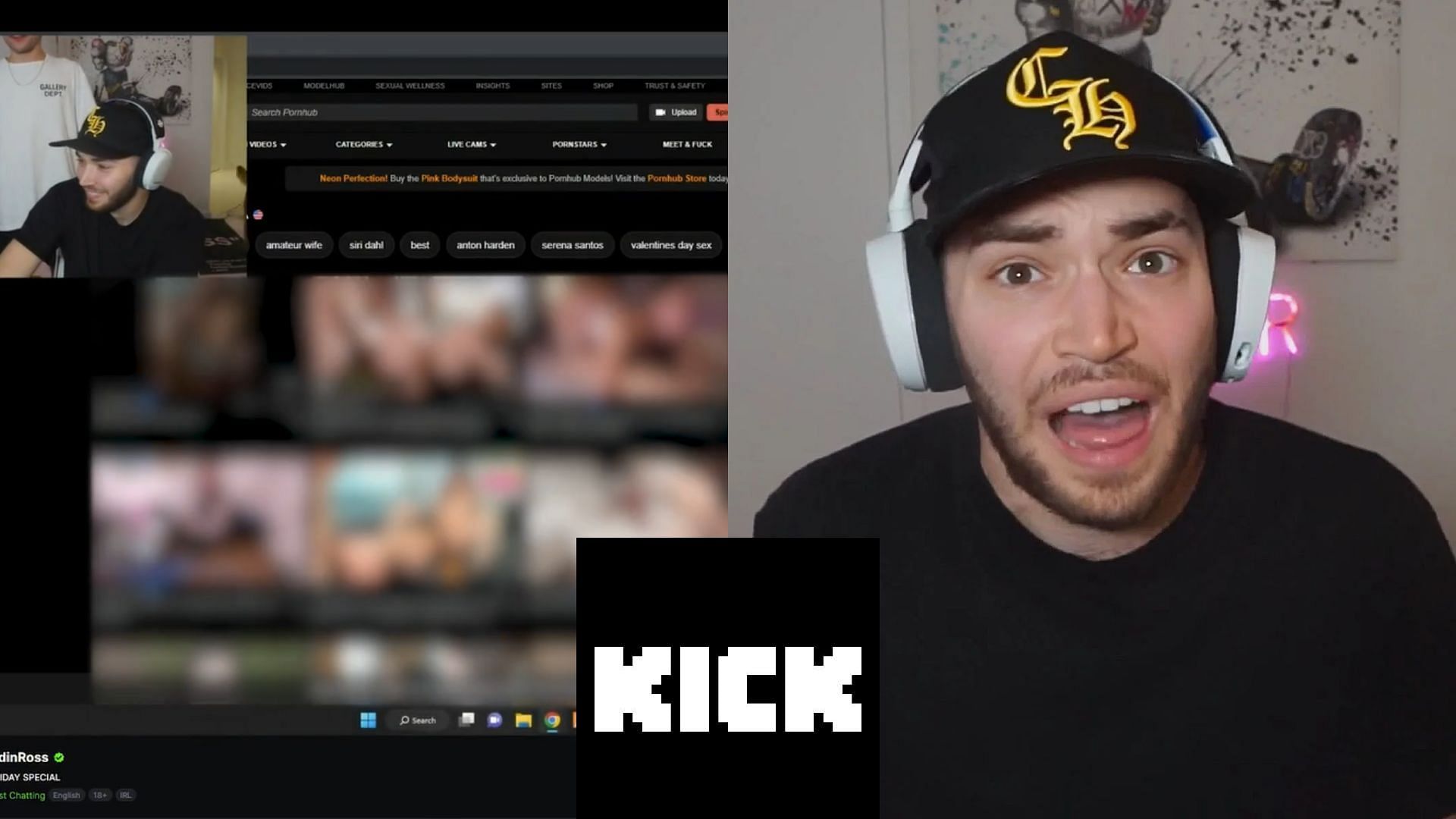 1920px x 1080px - Adin Ross criticized for streaming explicit content on Kick days after  going off on hot tub streamers