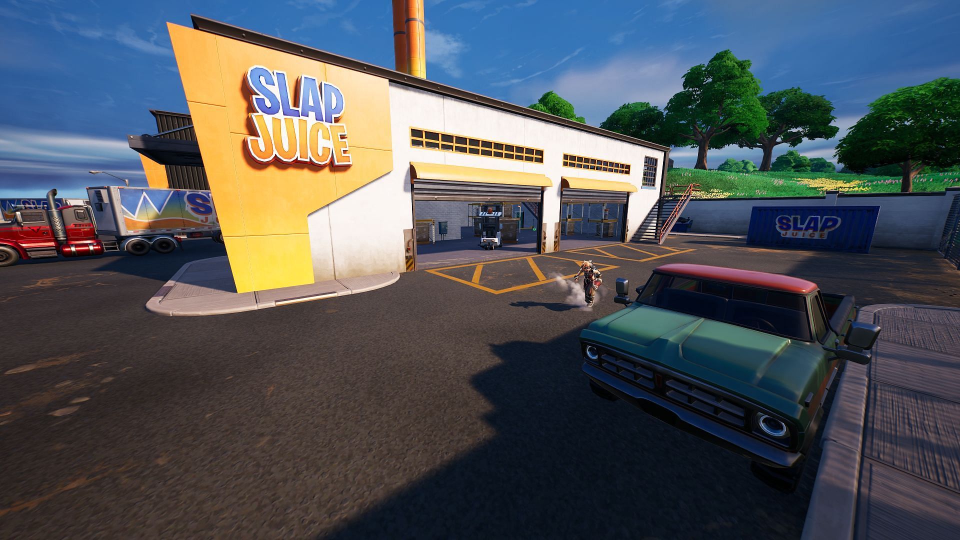Slappy Shores is the best place to find a plethora of vehicles on the island (Image via Epic Games)