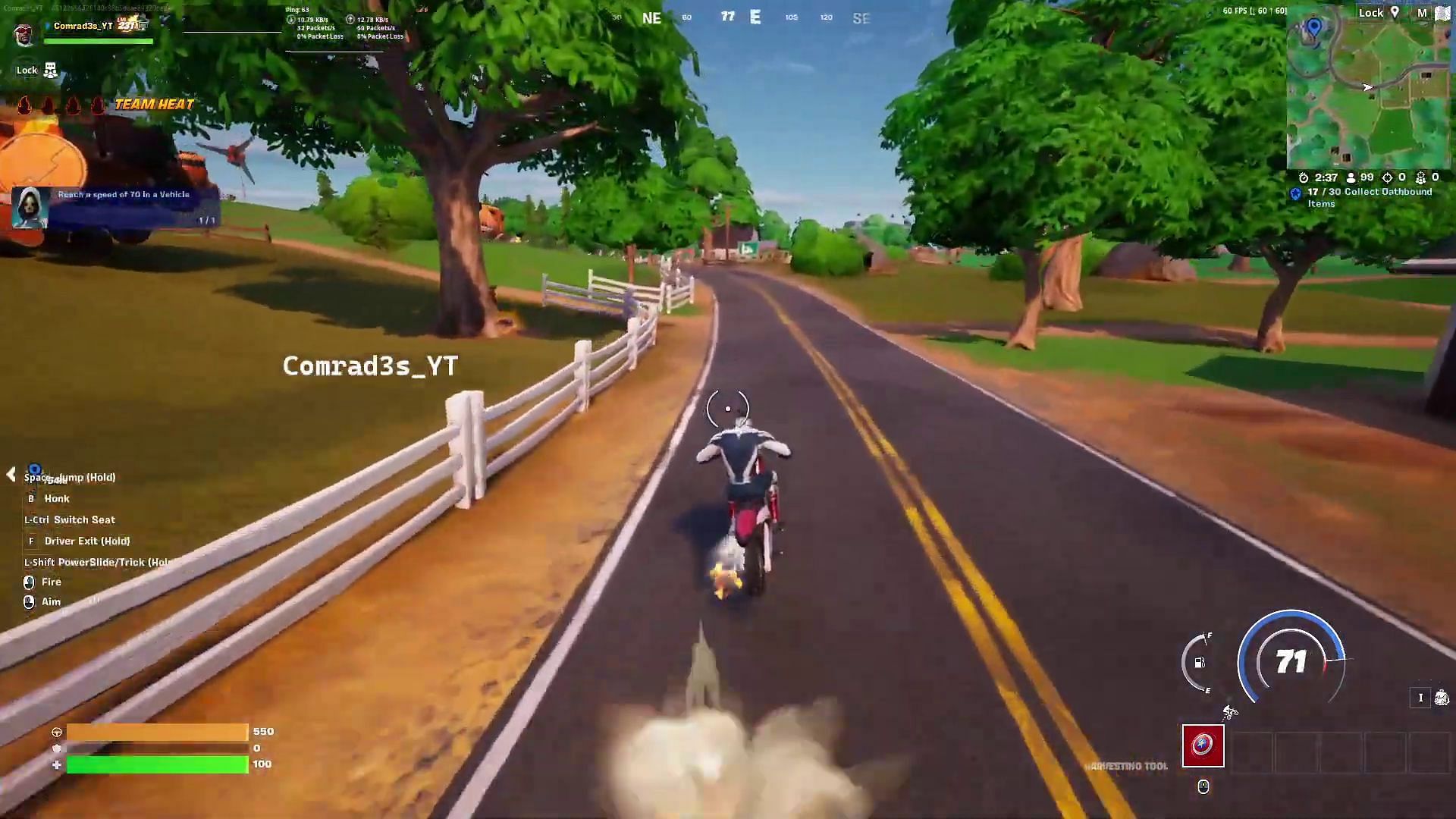 Conduisez le Dirt Bike sur la route pour atteindre facilement 70 mph.  (Image via YouTube/Comrad3s)