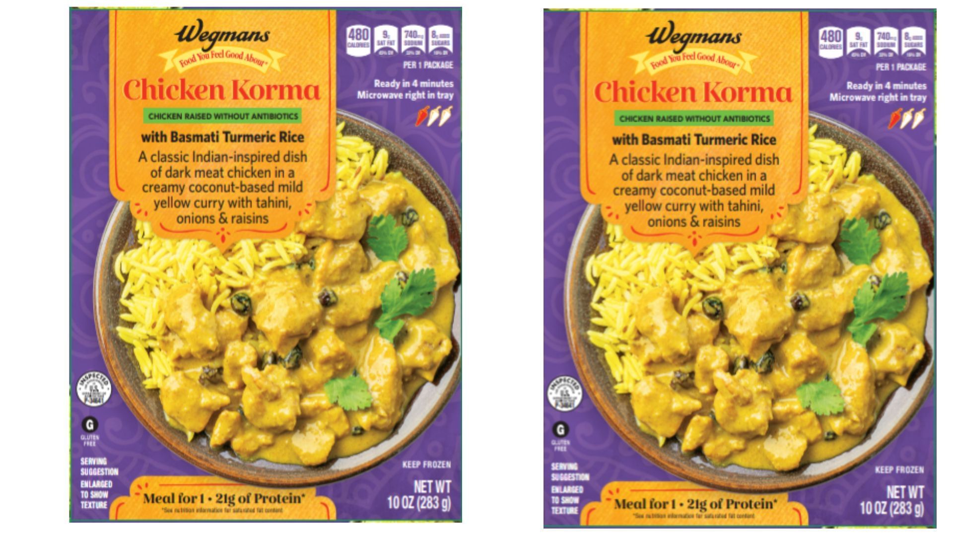 Wegmans Chicken Korma with Basmati Turmeric Rice health alert reason