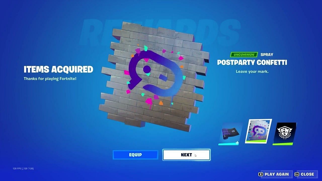 To unlock the Postparty wrap, you need to share your clip (Image via Epic Games)