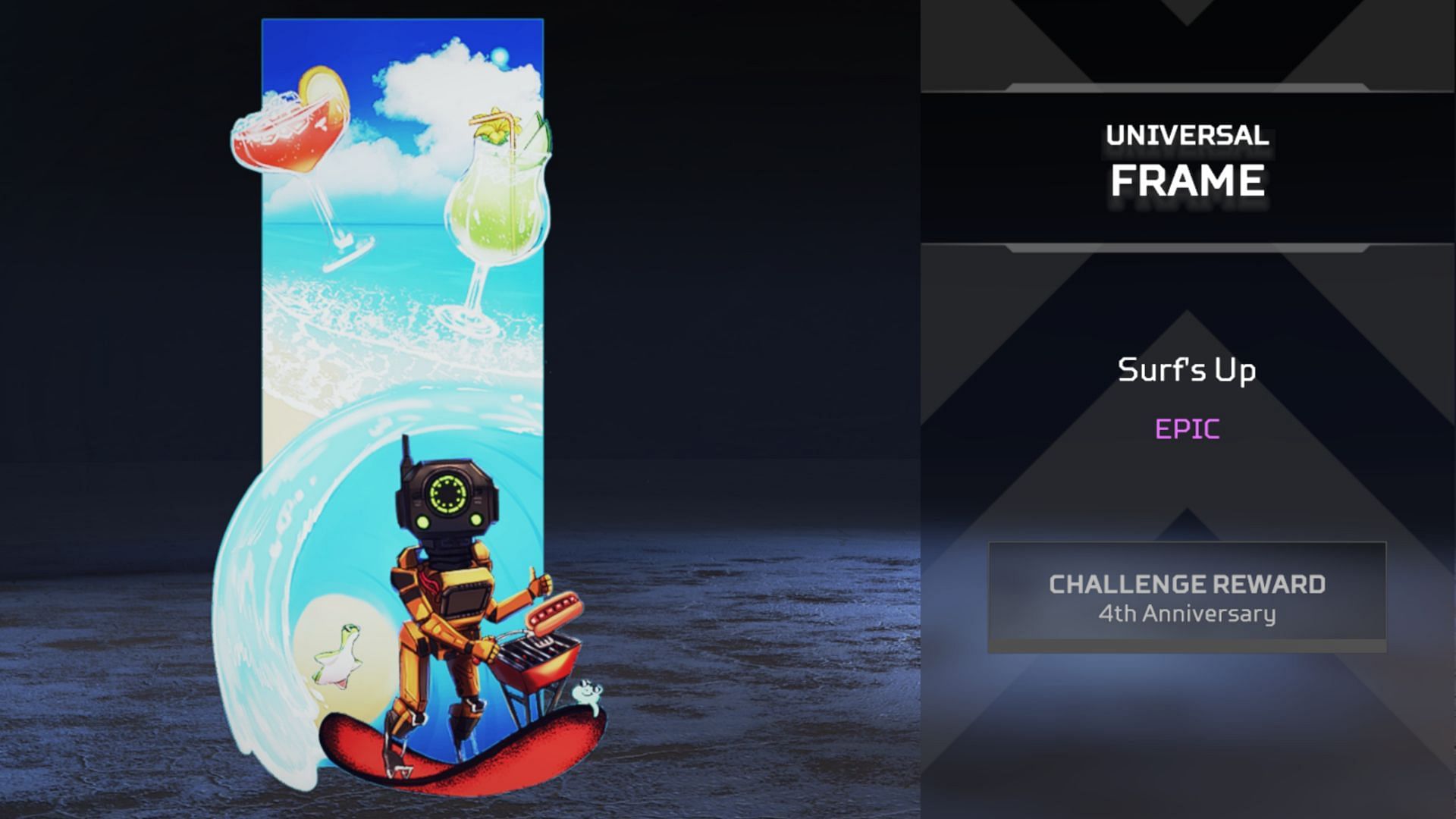 Surf's Up Universal Banner Frame in Apex Legends (Image via EA)