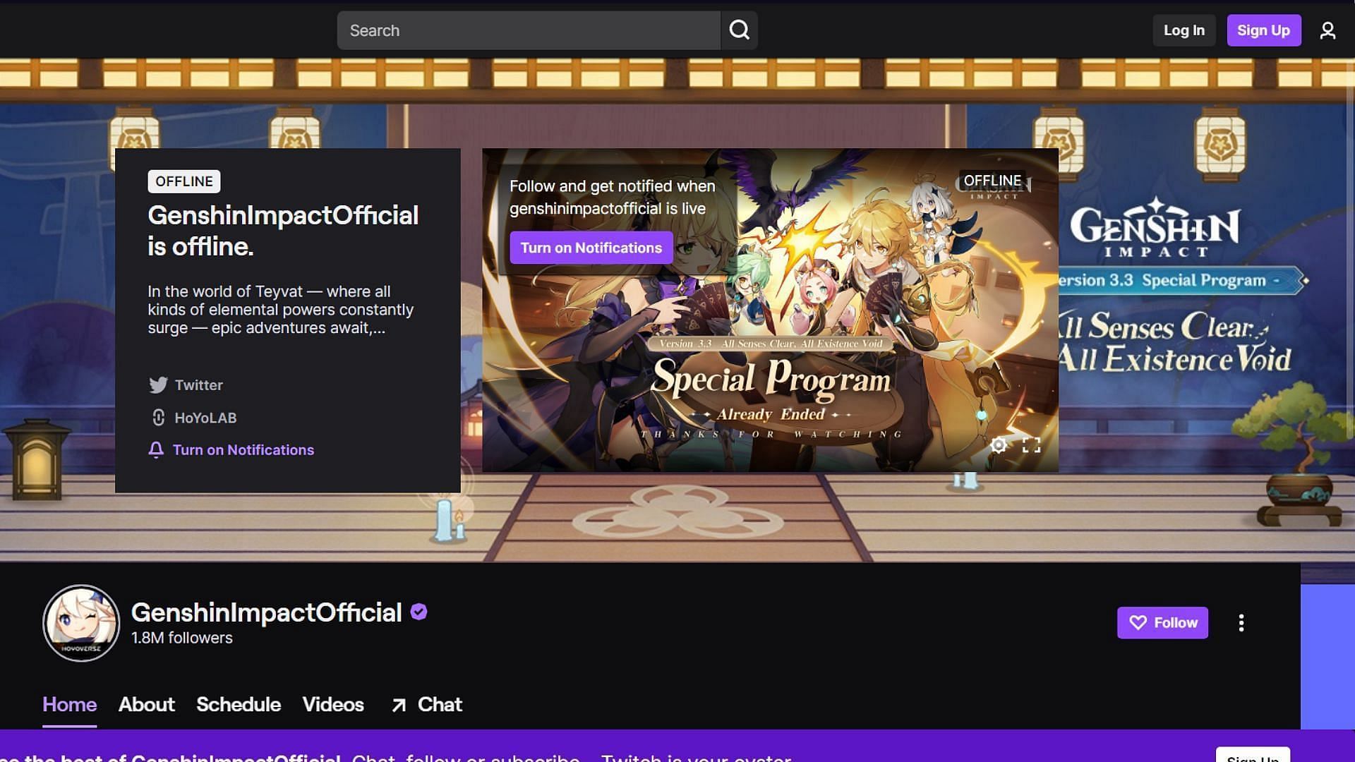Watch the livestream on the official twitch channel (Image via HoYoverse)