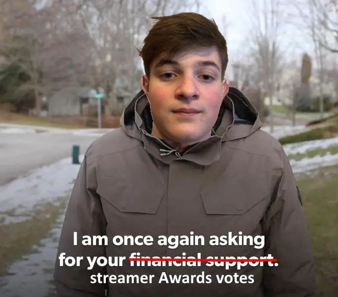 Twitter reacts as Tubbo asks fans to vote for him in the Minecraft category for