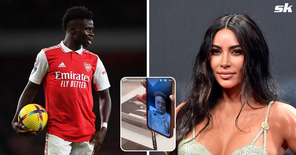 Arsenal star Bukayo Saka facetimes Kim Kardashian and her family after they watched the Gunners