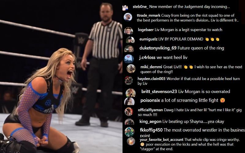 Comments left by WWE fans on Liv Morgan&#039;s Instagram video