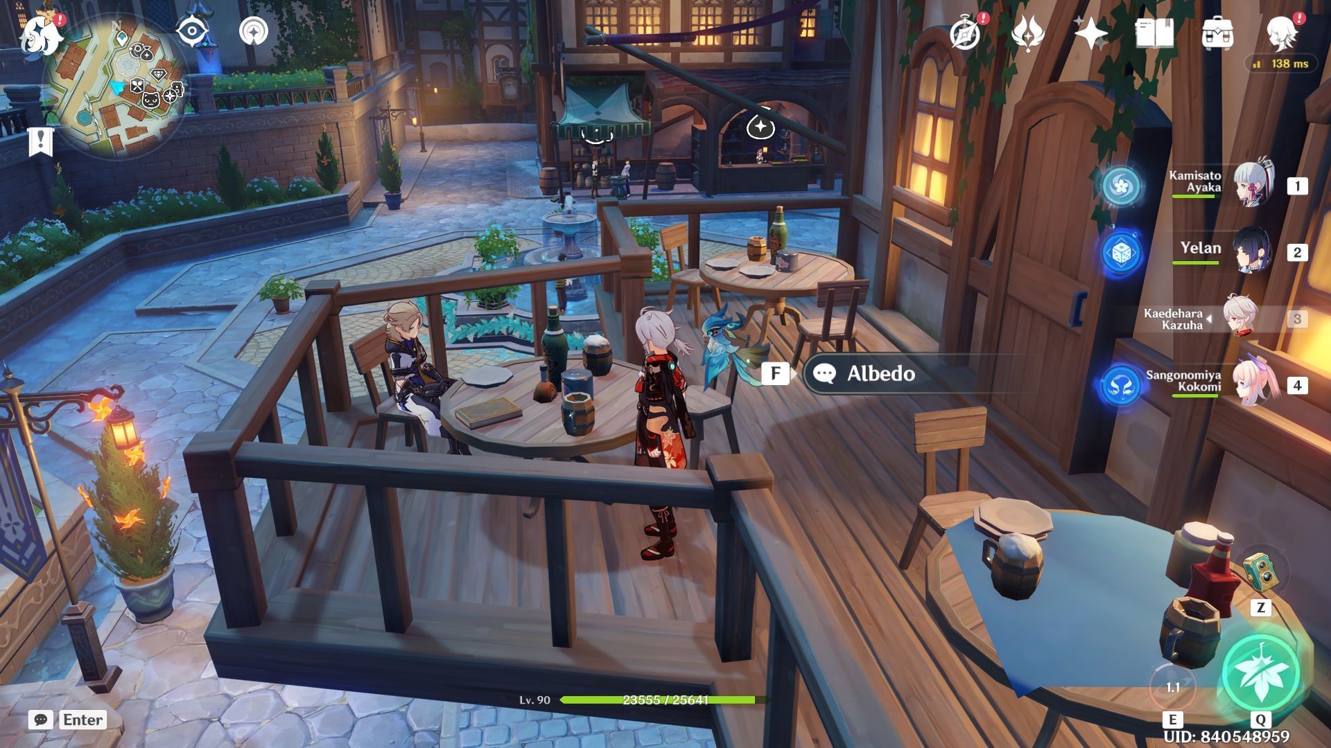 Альбедо в ресторане Good Hunter (Изображение через HoYoverse)