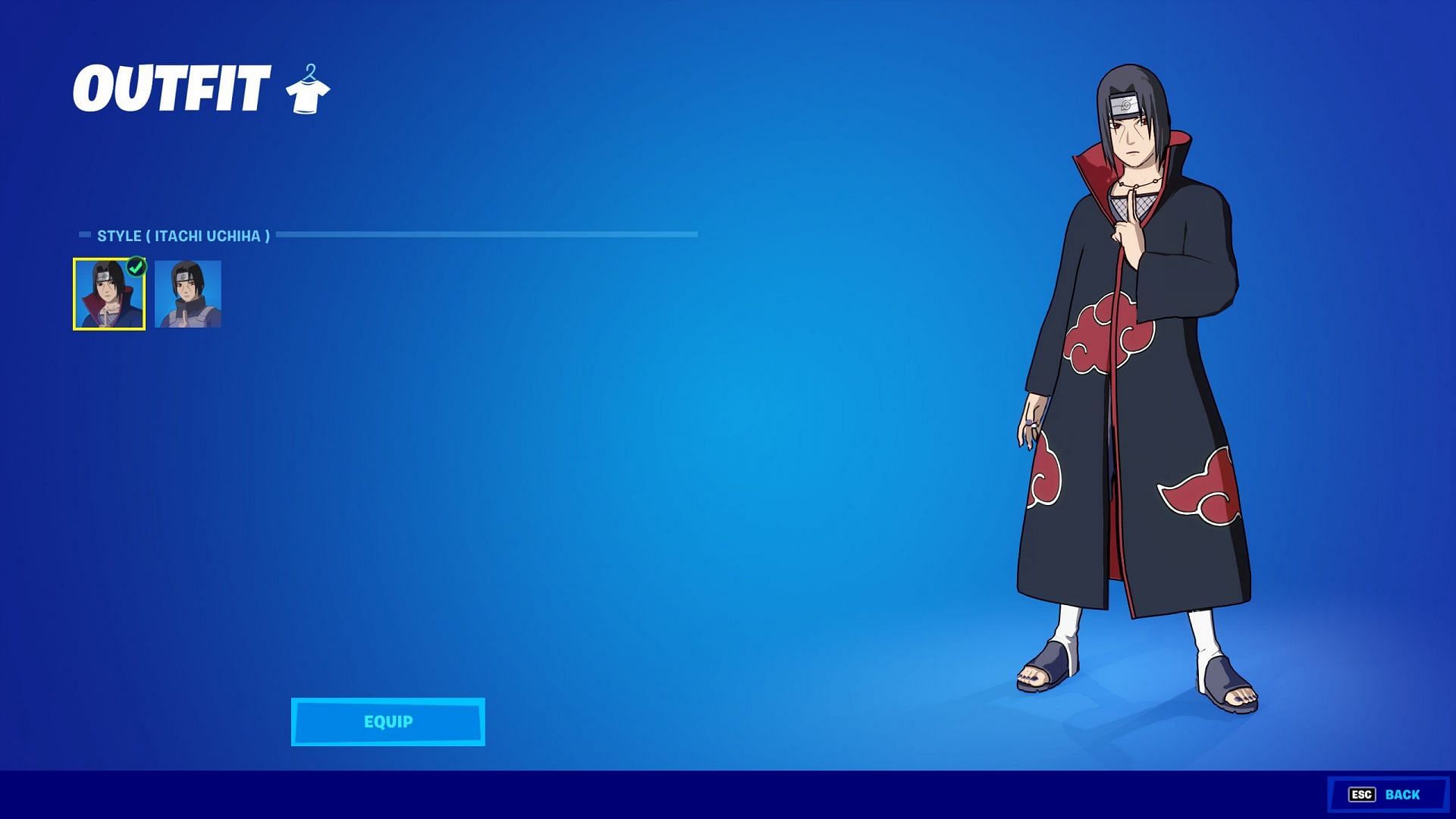 Itachi Uchiha es otro gran aspecto que muchos jugadores usan en Fortnite Capítulo 4 Temporada 2 (Imagen a través de Epic Games)