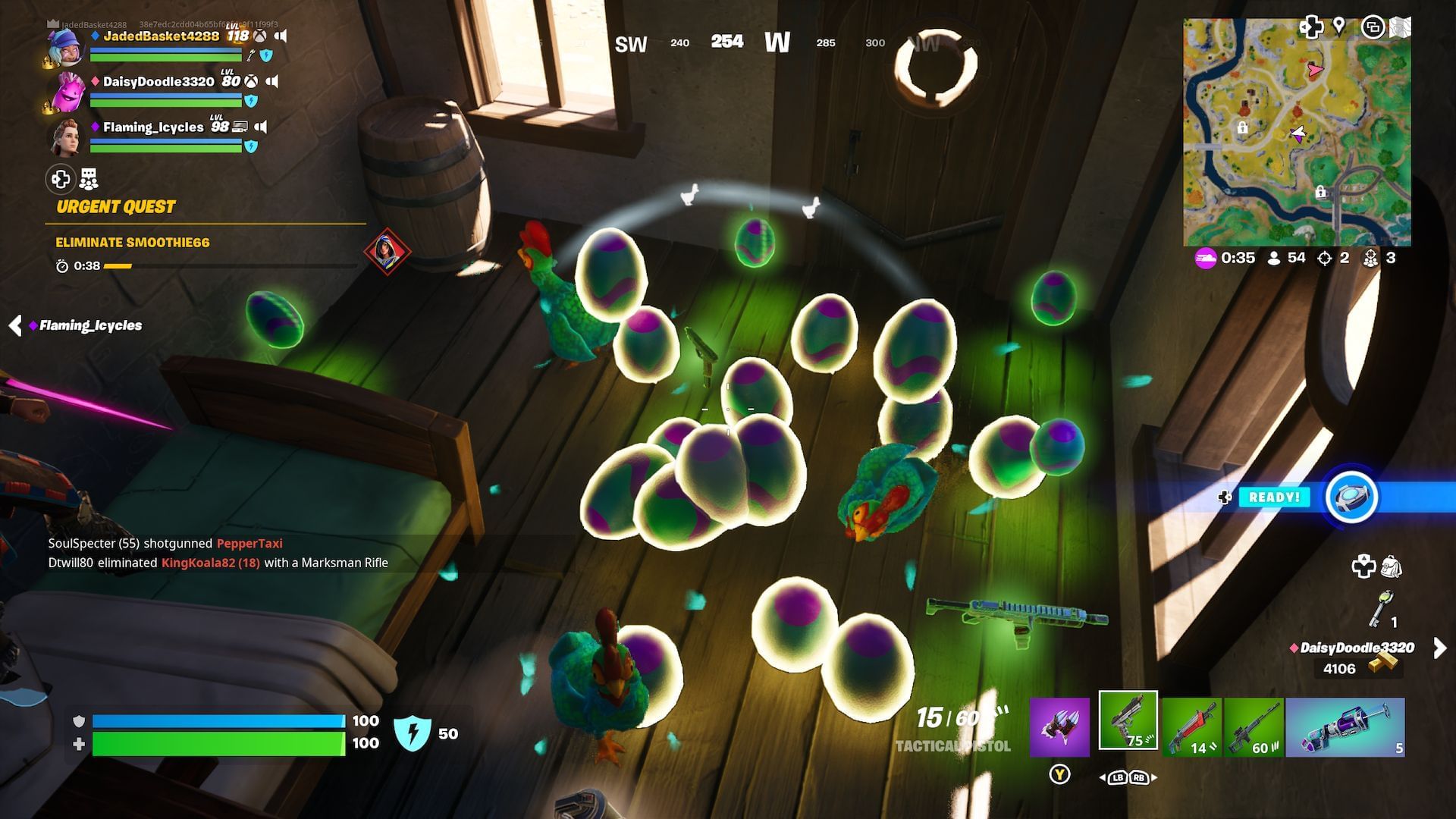 Fortnite How to gather laid Eggs
