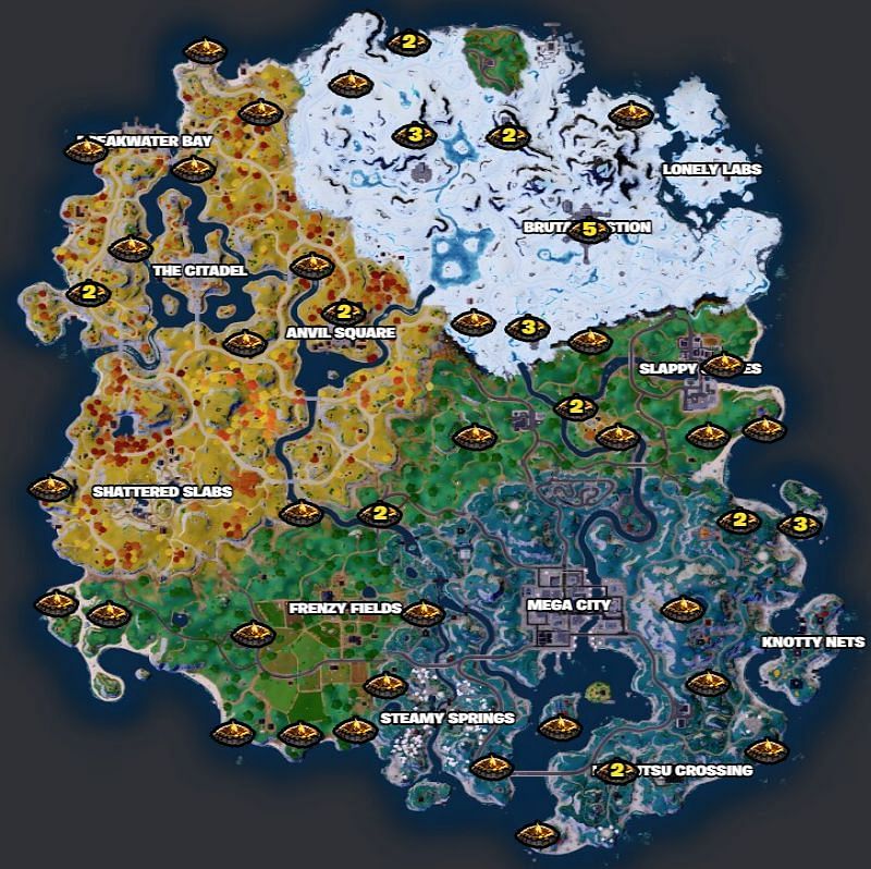 All Campfire locations in Fortnite Chapter 4 Season 2