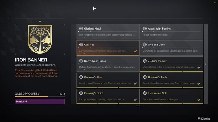 Sello del Señor de Hierro para el Estandarte de Hierro (Imagen a través de Destiny 2)