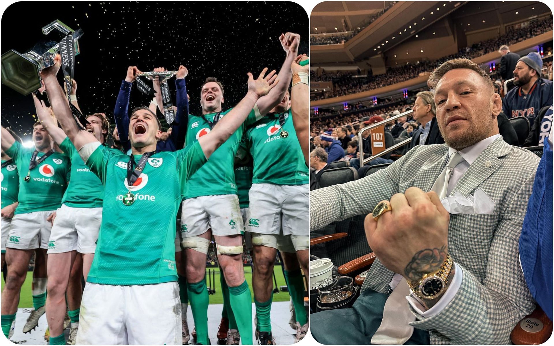 Irish Rugby Team and Conor McGregor