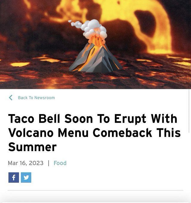 When will Taco Bell bring back its Volcano menu? Details revealed