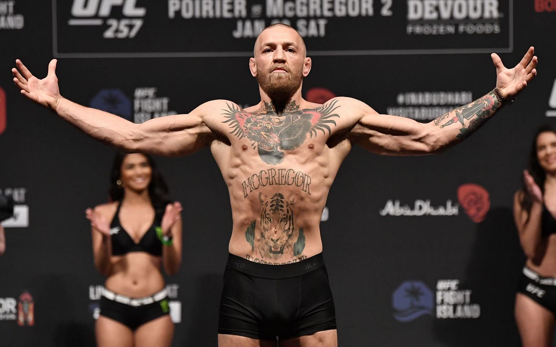 Conor McGregor at the UFC 257 ceremonial weigh-ins