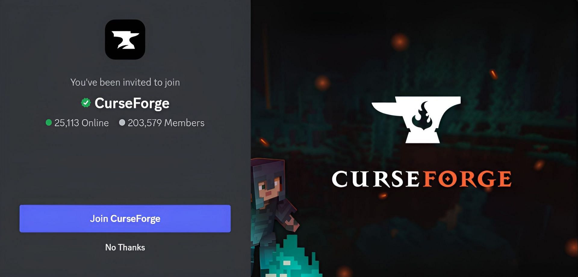 CurseForge is a Discord server for those who love modding (Image via Discord)
