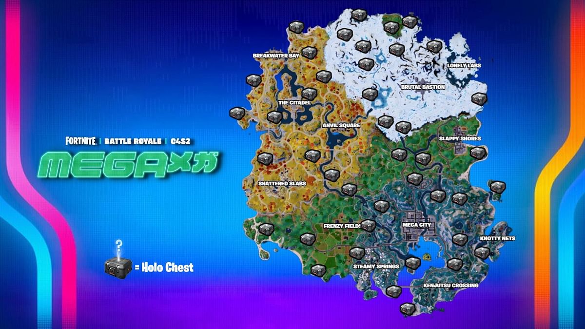 All Holo Chest locations in Fortnite Chapter 4 Season 2