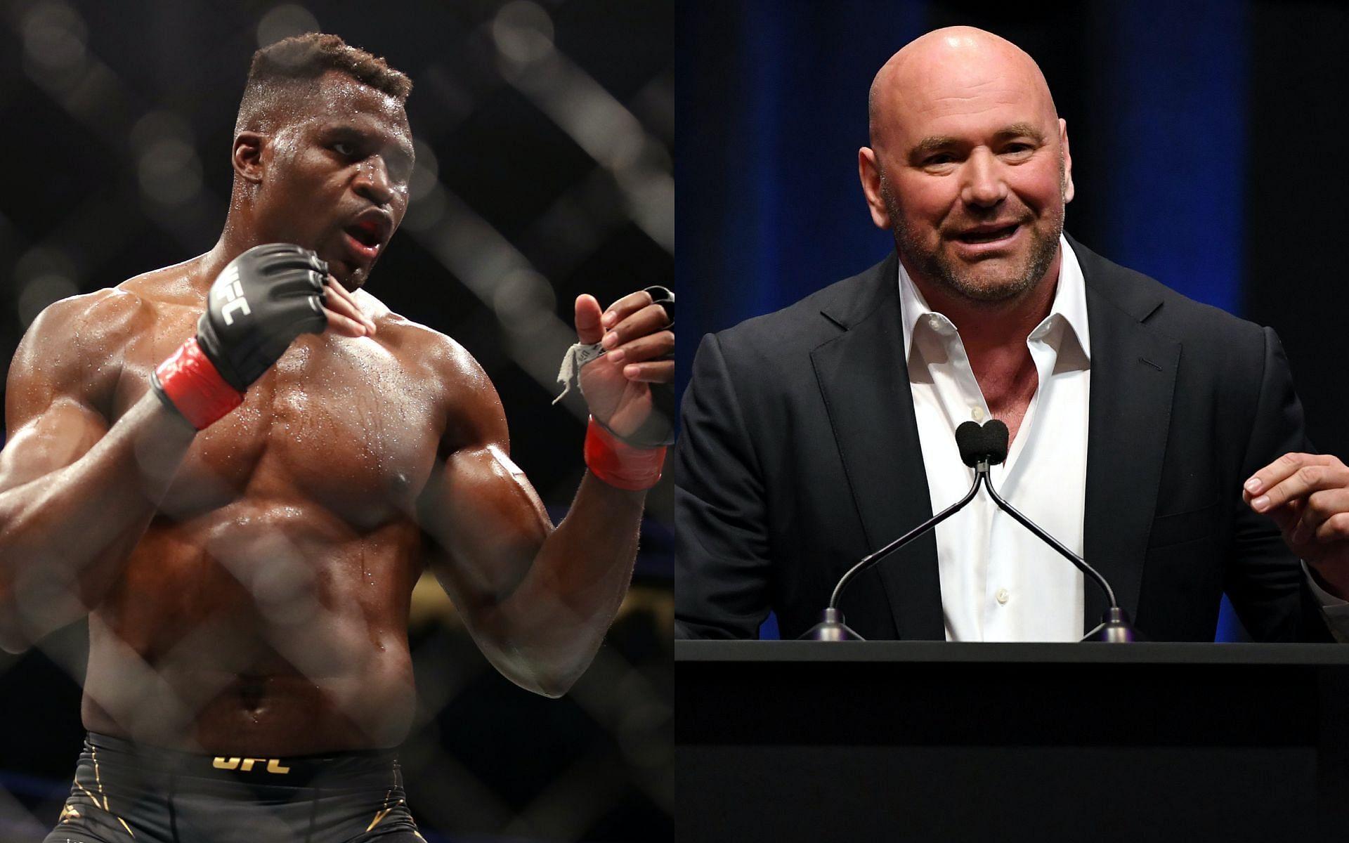 Francis Ngannou (left) and Dana White (right) [Image credits: Getty Images]