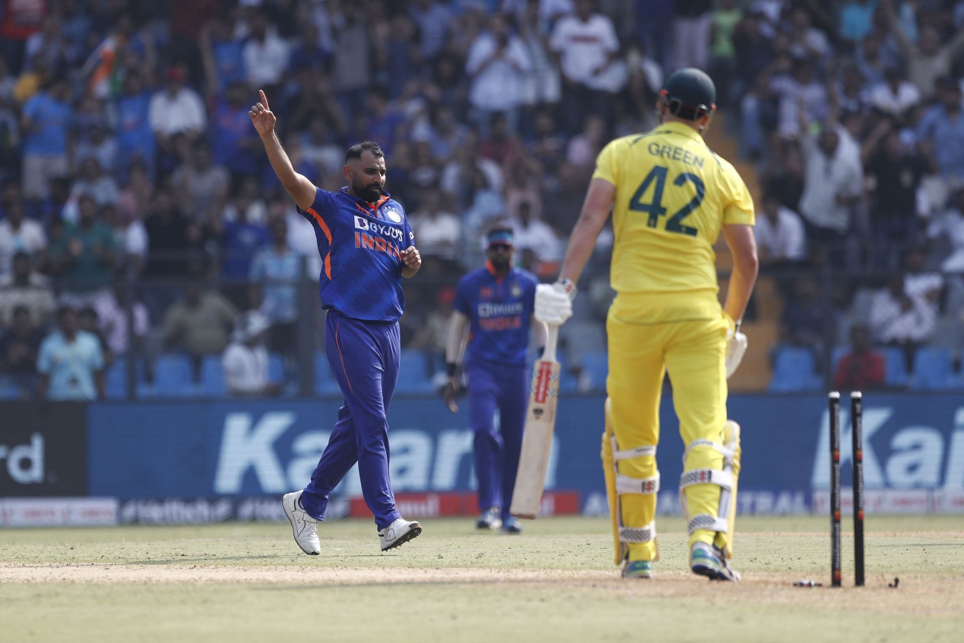 Mohammed Shami celebrates a wicket. (Credits: Getty)