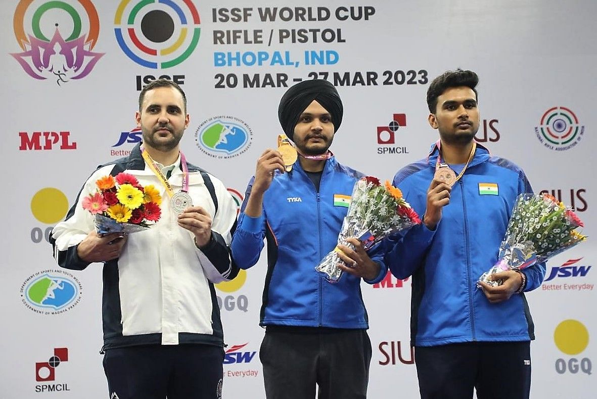 India’s pistol shooter Sarabjot Singh wins gold in 10m air pistol at ISSF World Cup