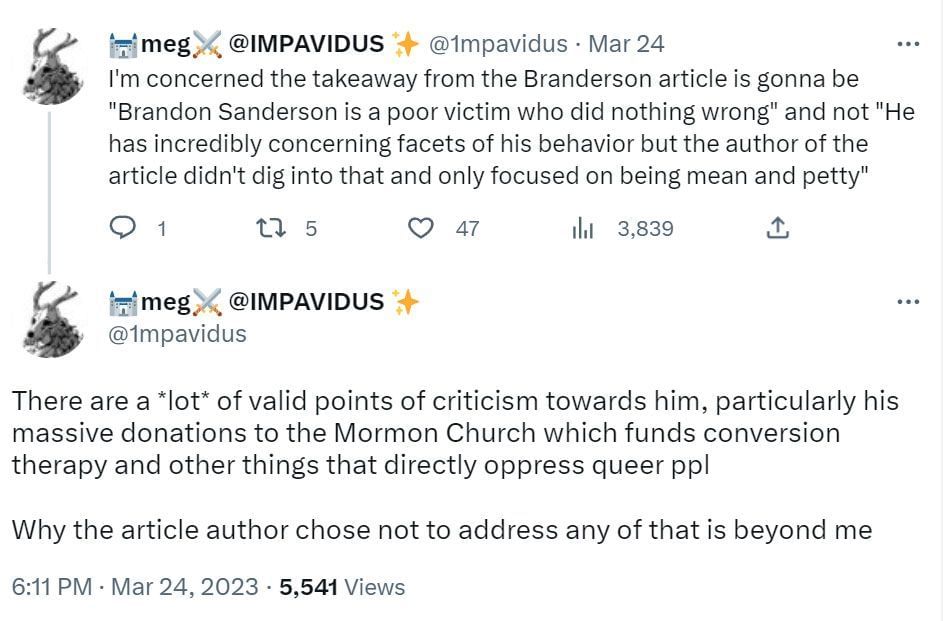 "Why is this piece so gleefully mean?" Brandon Sanderson Wired article