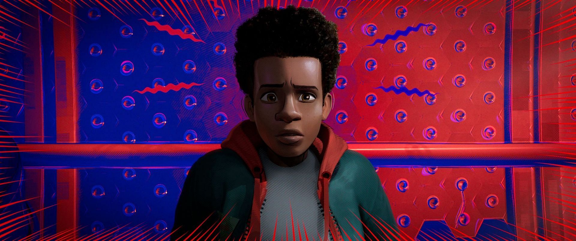 With powers similar to Peter Parker's, Miles Morales swings through New York City as the one and only web slinging superhero (Image via Sony Pictures)