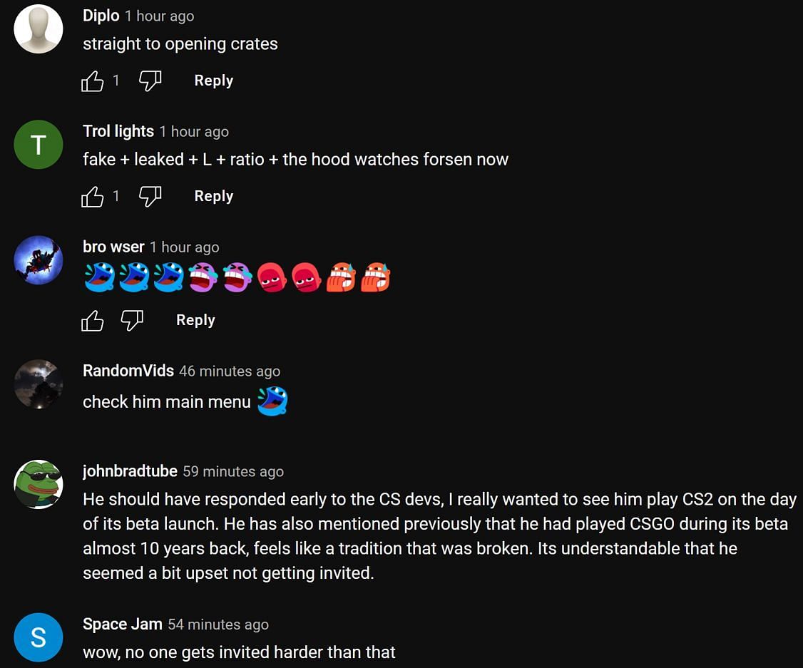 Fans in the YouTube comments section react to the streamer&#039;s clip (Image via xQc Clips/YouTube)