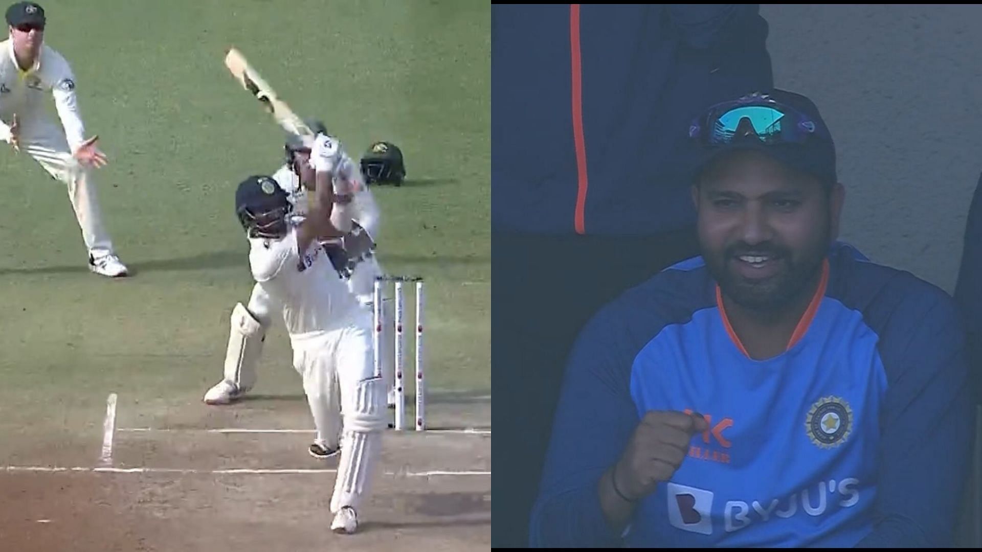 [Watch] Rohit Sharma gives a big smile as Cheteshwar Pujara smashes Nathan Lyon for a six in IND vs AUS 3rd Test