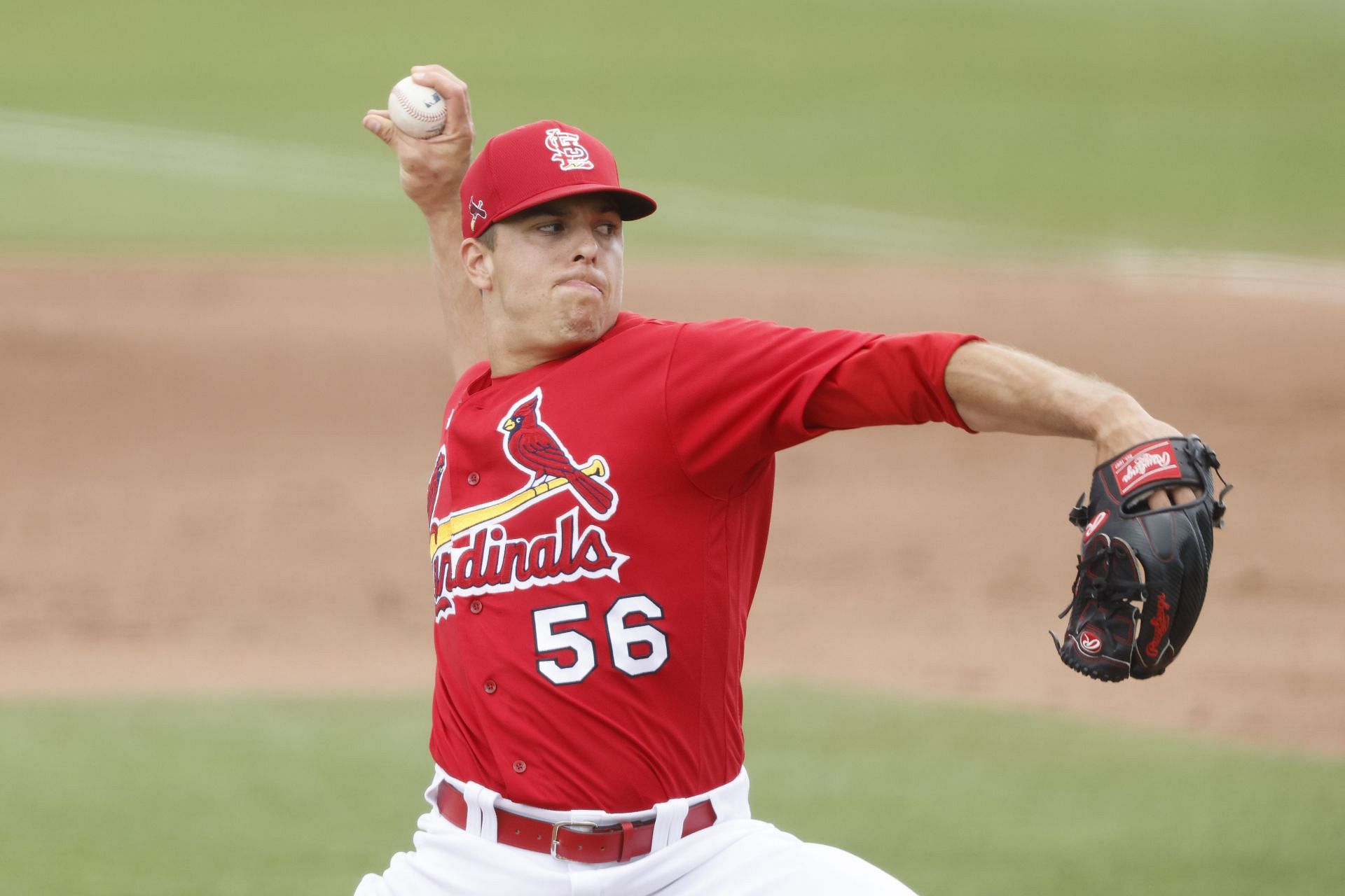 Ryan Helsley de los St. Louis Cardinals hace un lanzamiento contra los Houston Astros.