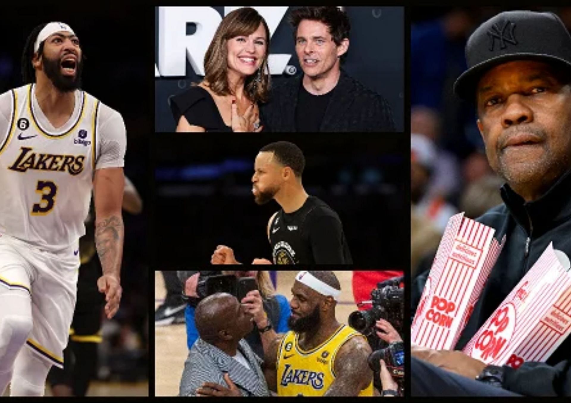 Which NHL legend joined the likes of Jennifer Garner and Denzel Washington during LA Lakers vs Golden State Warriors game?