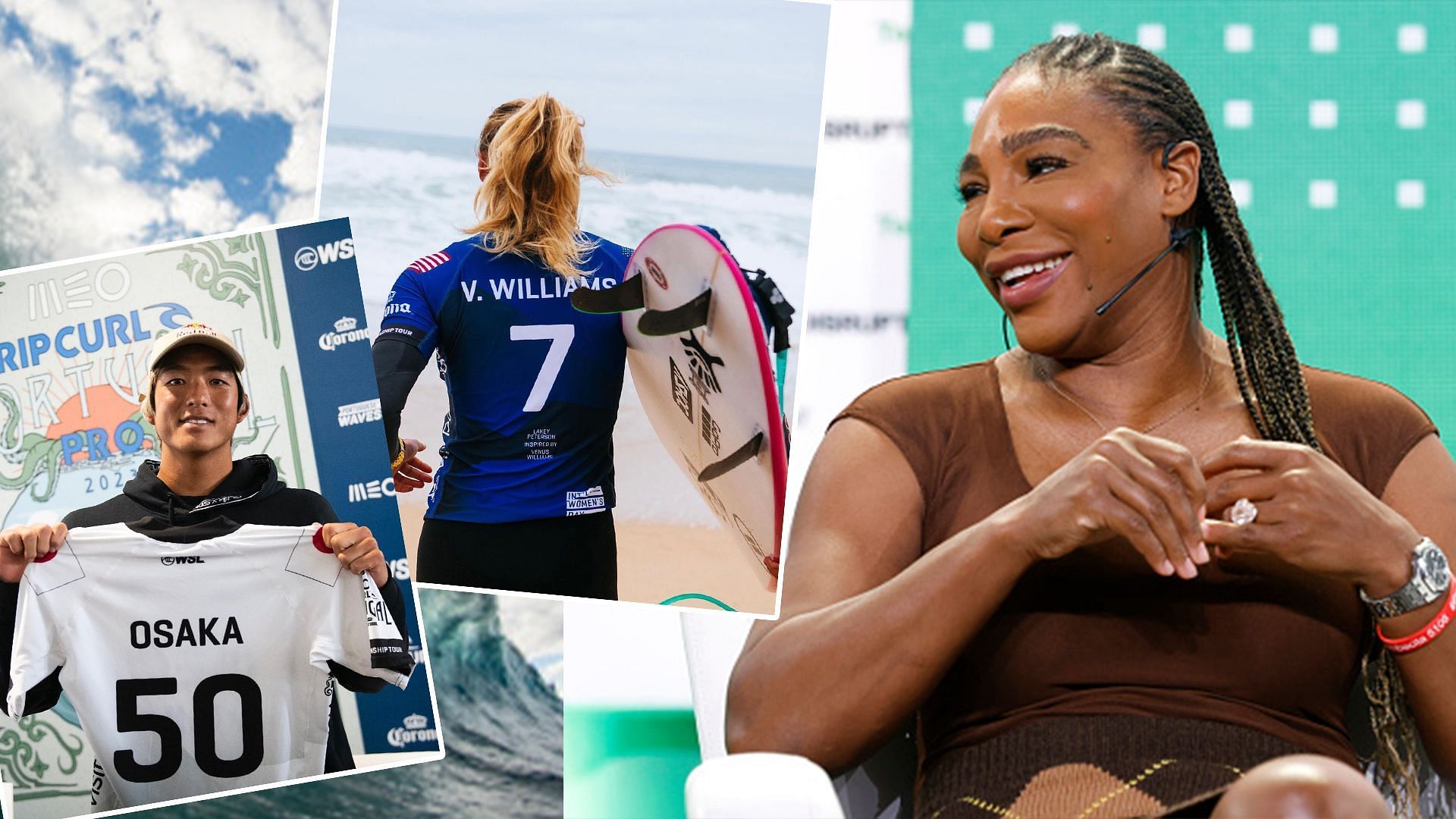 In pictures: Venus and Serena Williams, Naomi Osaka among women given special Women's Day tribute by World Surf League stars