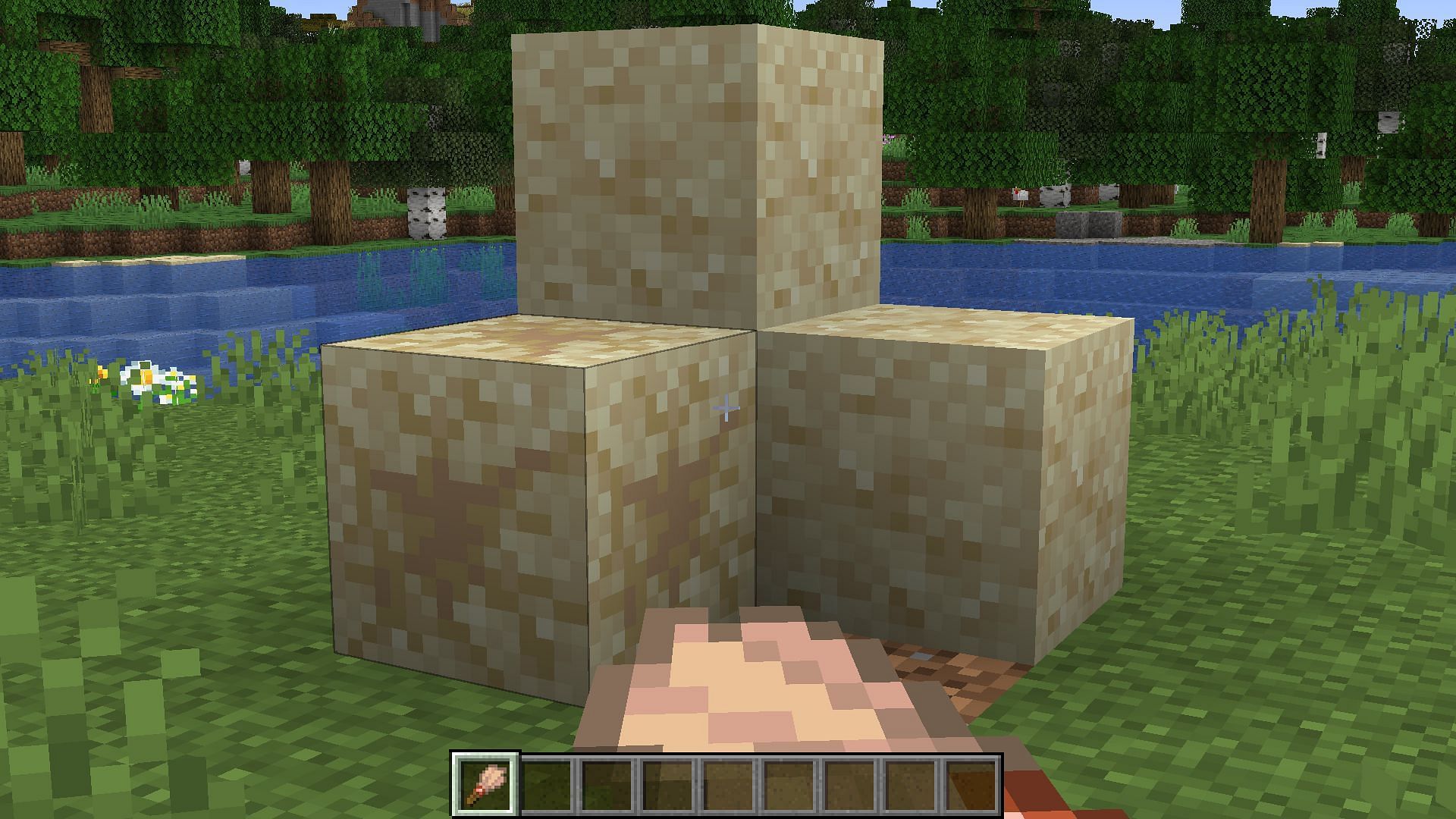 Suspicious sand blocks will contain several random items in Minecraft 1.20 Trails and Tales update (Image via Mojang)