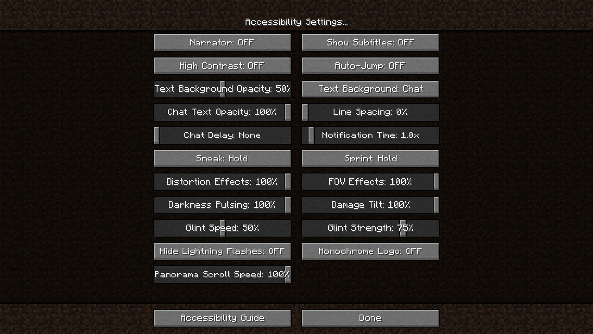 Several new accessibility settings have been added with Minecraft 1.19.4 update (Image via Mojang)