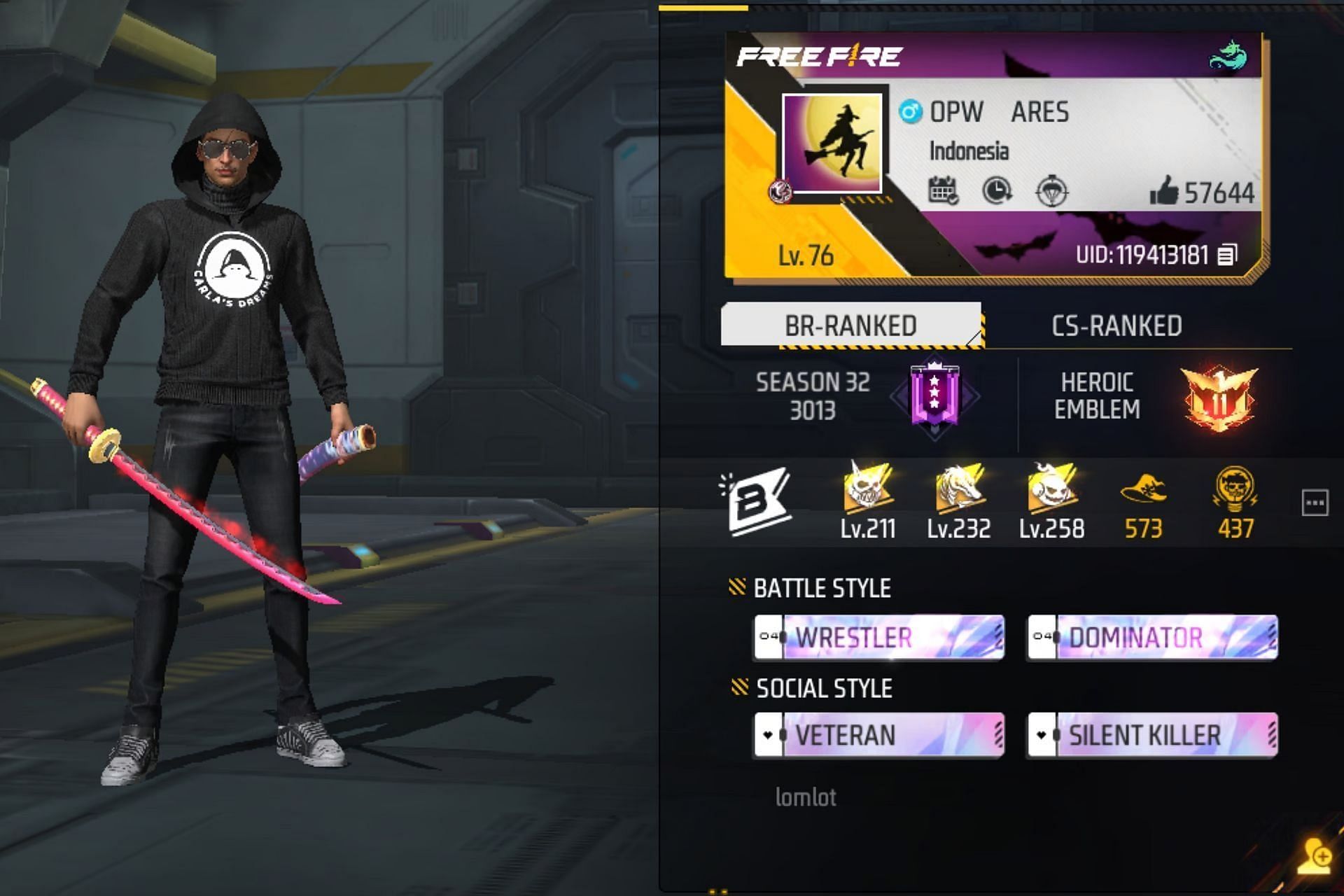 BUDI01 Gaming की प्रोफाइल (Image via Garena)
