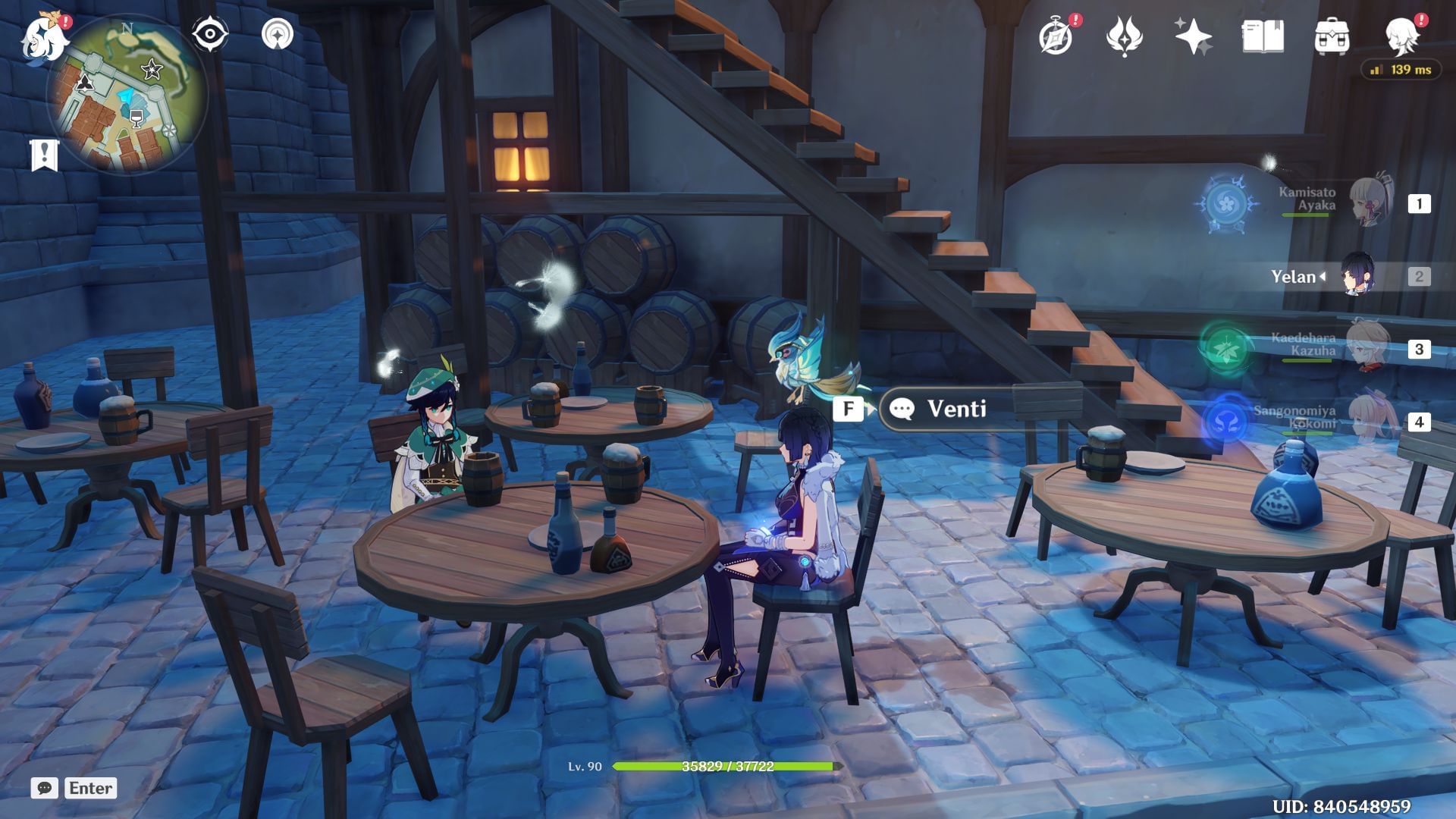 Venti is at Angel's Share (Image via HoYoverse)