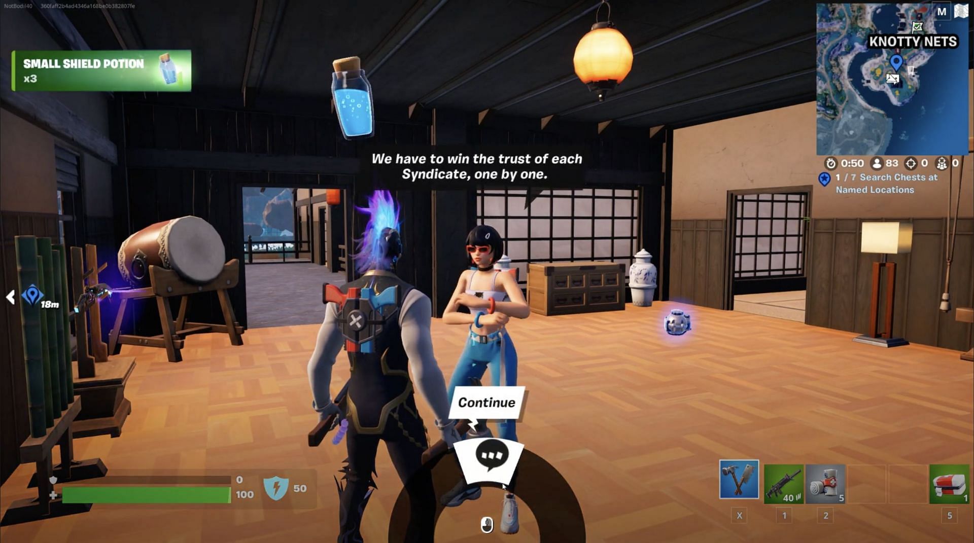 Interact with the NPC (Image via Bodil40 on YouTube)