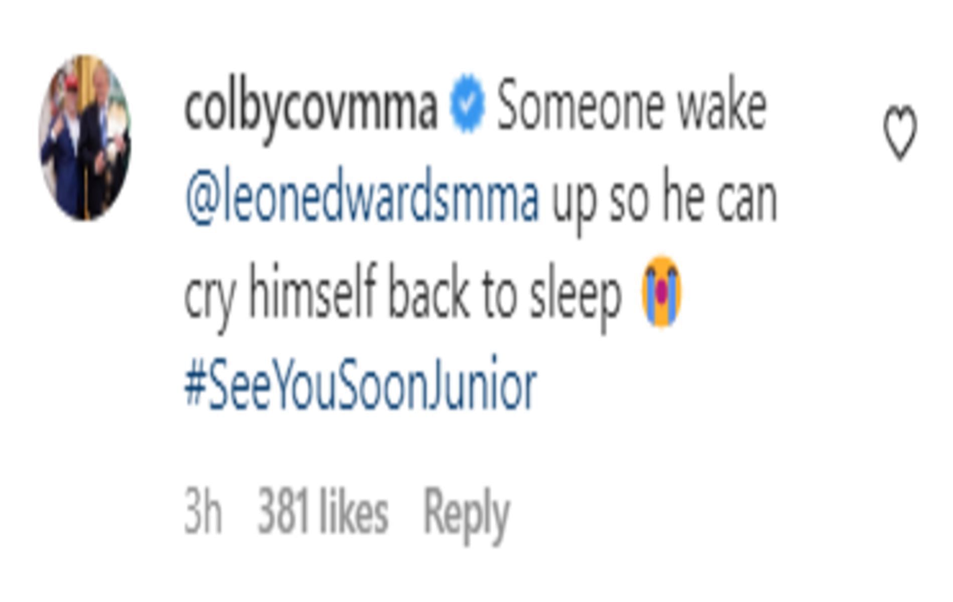 Colby Covington's response