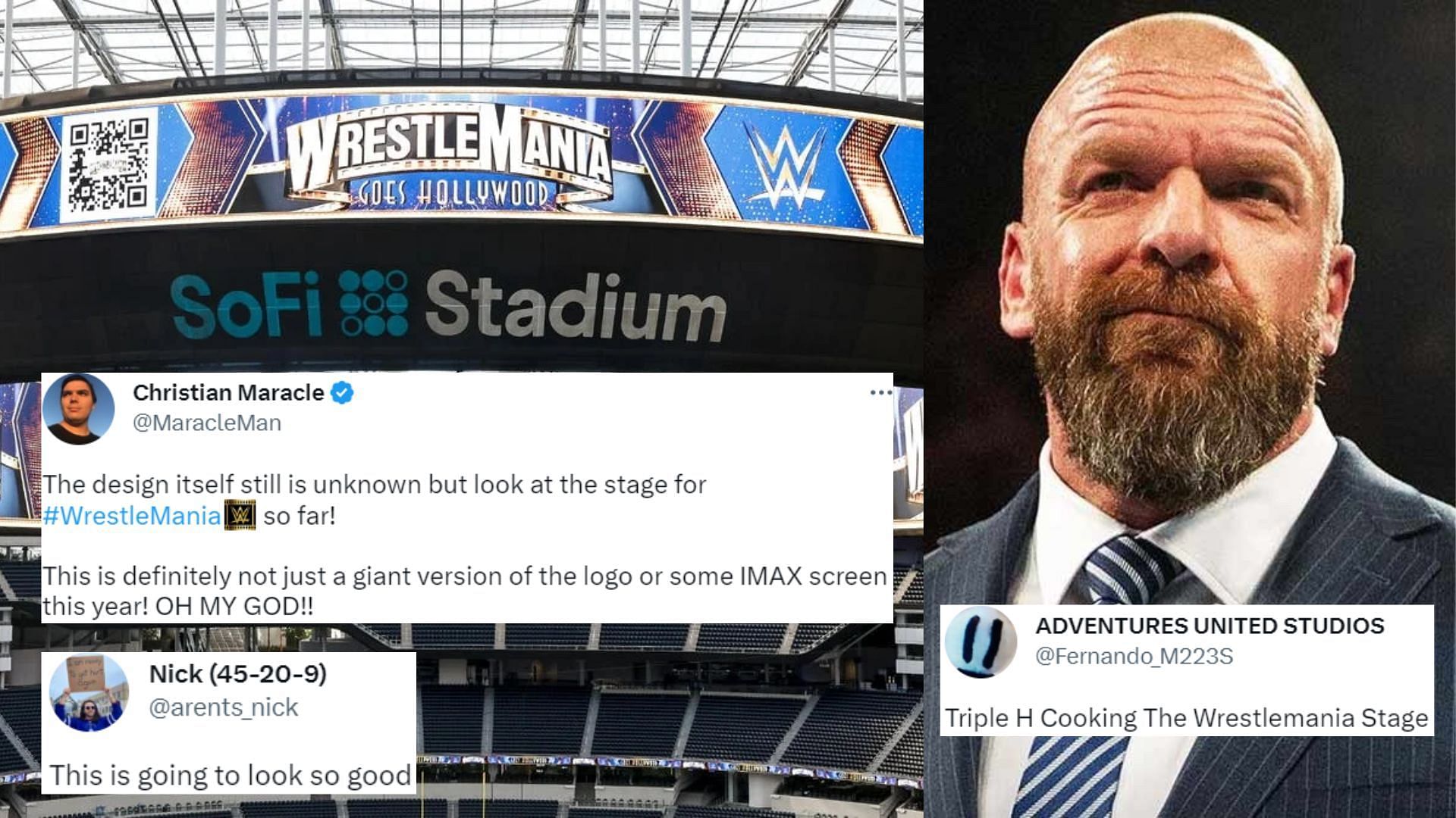 "Trips got them building an entire city" - Twitter buzzing at latest photo of WWE WrestleMania 39 stage construction