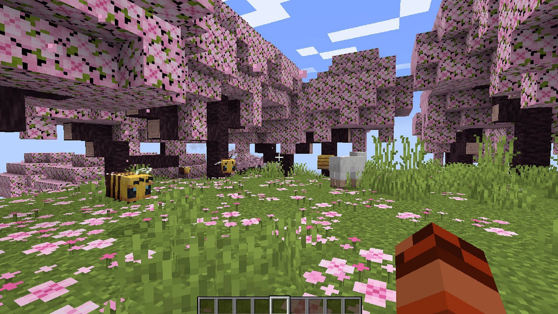 Cherry trees are the latest tree type set to be released in Minecraft 1.20 (Image via Mojang)