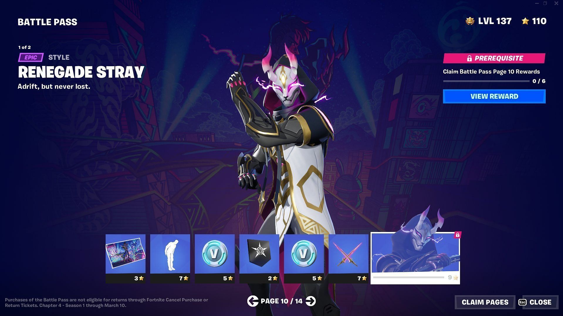 Fortnite Renegade Stray skin from Chapter 4 Season 2 Battle Pass (Image via Epic Games)