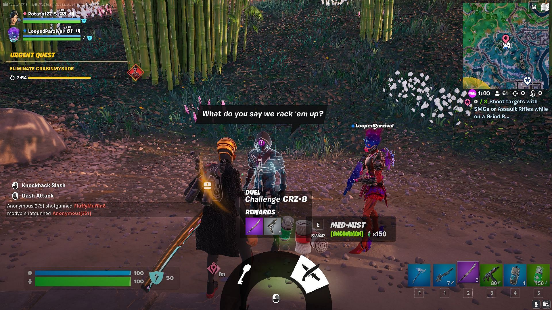 Revisa tu entorno antes de interactuar con el NPC (Imagen a través de Epic Games/Fortnite)