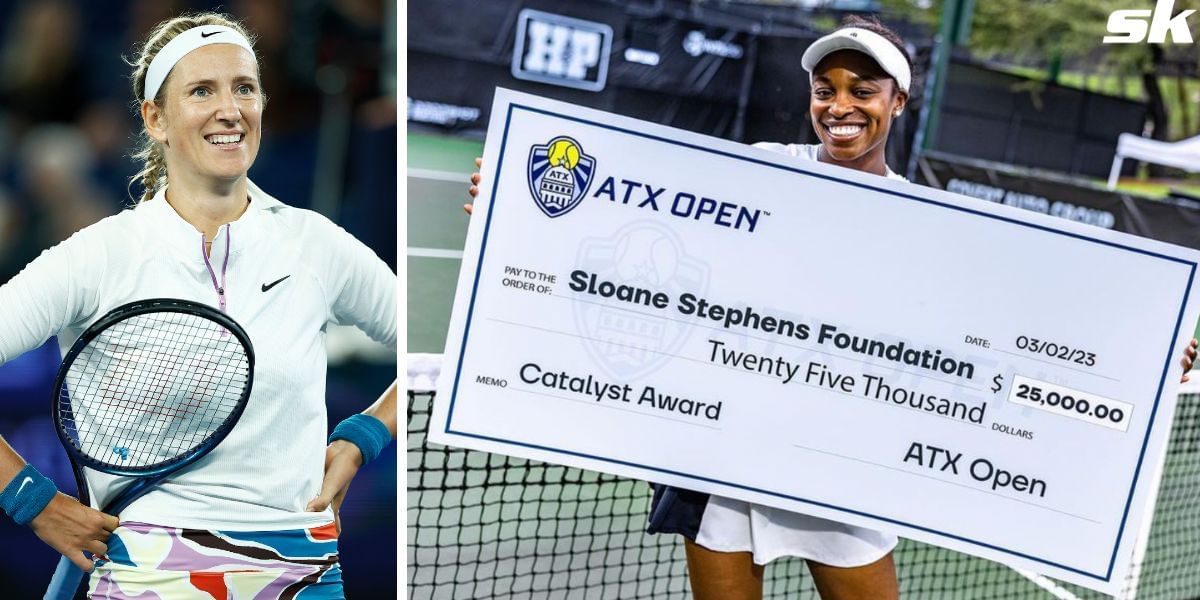 Victoria Azarenka compliments Sloane Stephens on a 'great job' as the