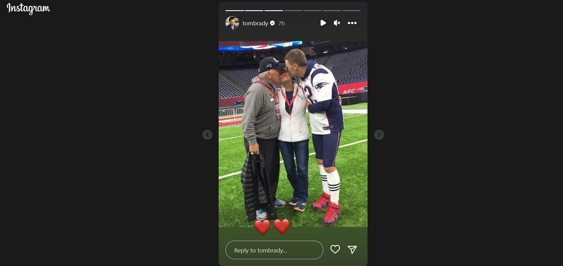 Brady with his mother and father after winning a Super Bowl.