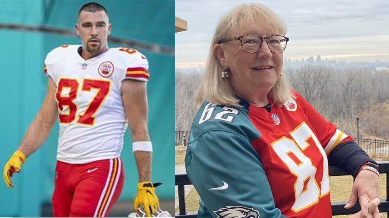 Chiefs TE Travis Kelce blames Donna Kelce for wild opening pitch in