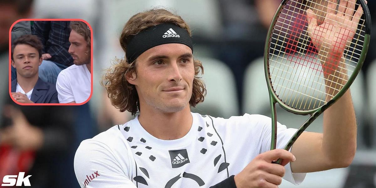 WATCH: Stefanos Tsitsipas attends Monte-Carlo SF between Taylor Fritz & Andrey Rublev, sits with Nyck de Vries