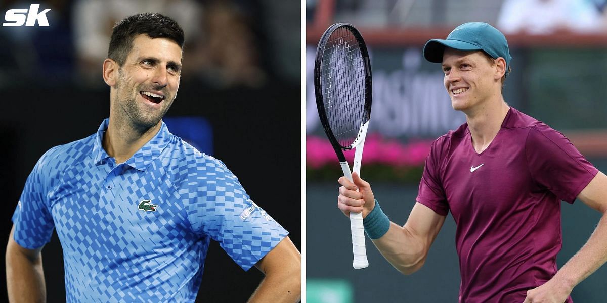 Novak Djokovic imitates Daniil Medvedev while playing mini tennis against Jannik Sinner in Monte-Carlo