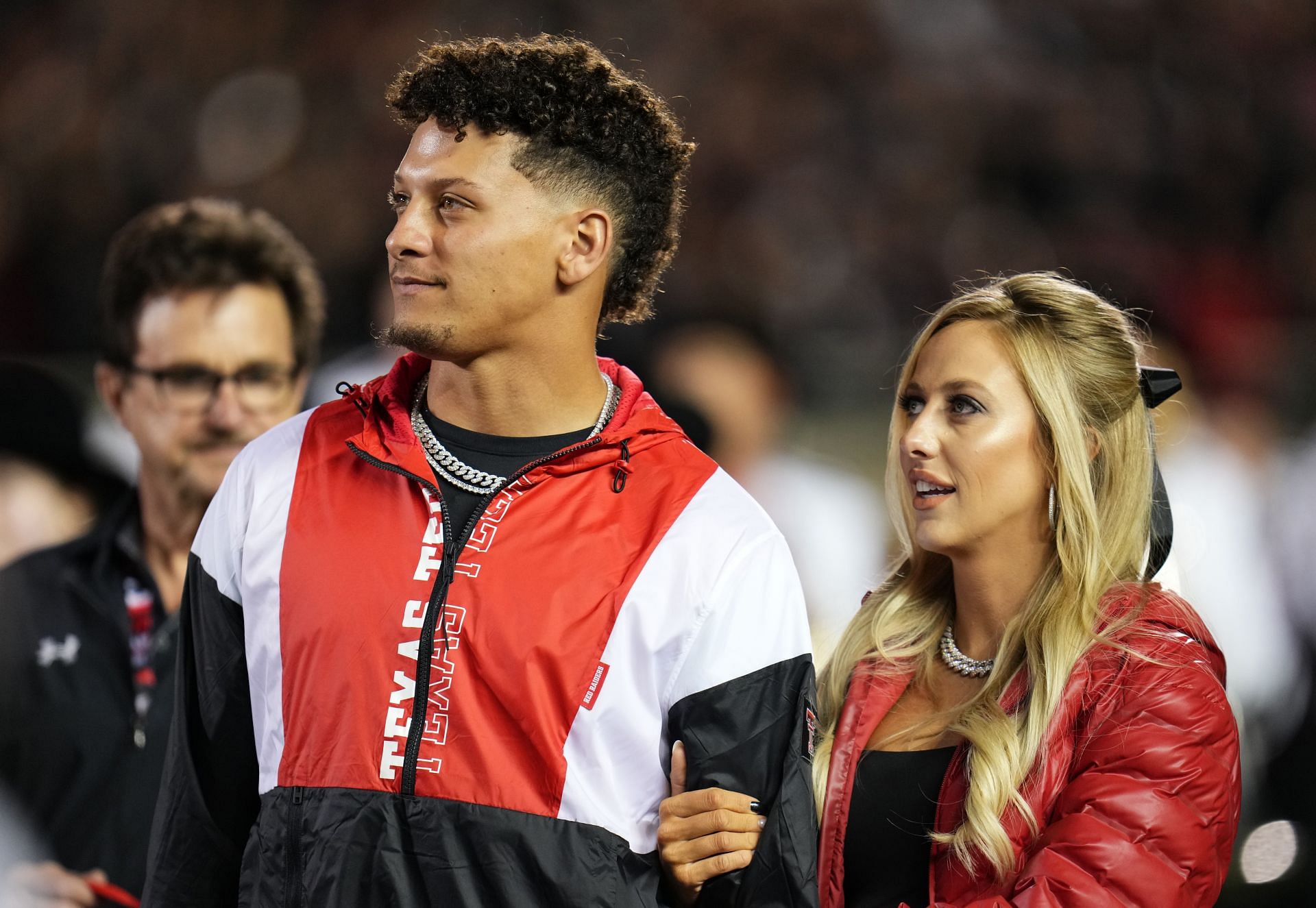 Brittany with Patrick during his induction into Texas Tech&#039;s Ring of Honor