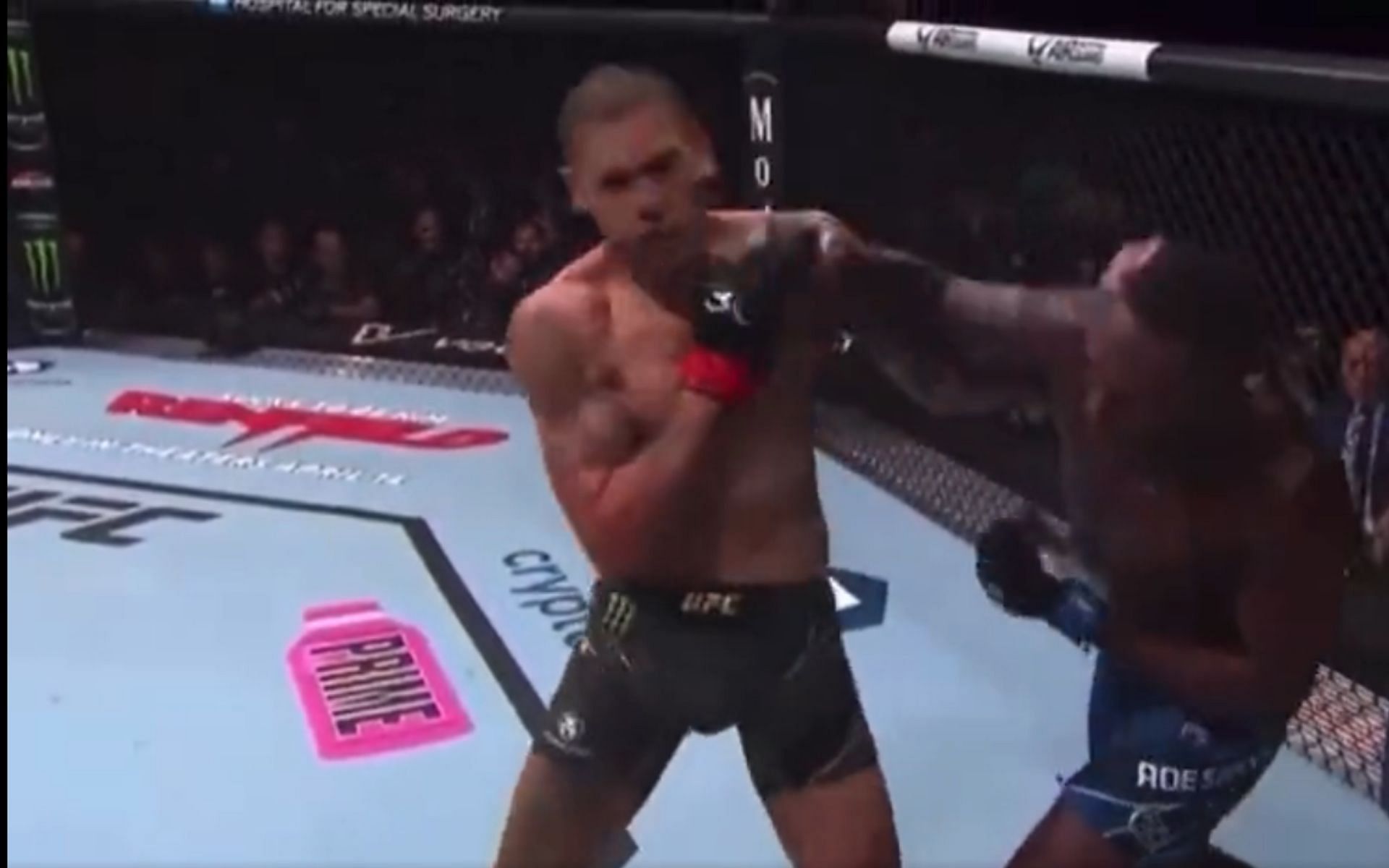 Super slow-mo replay of Israel Adesanya’s perfect 4 punch combo that KO’d Alex Pereira at UFC 287