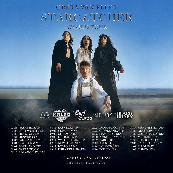Greta Van Fleet Tour 2023 Greta Van Fleet Starcatcher Tour 2023